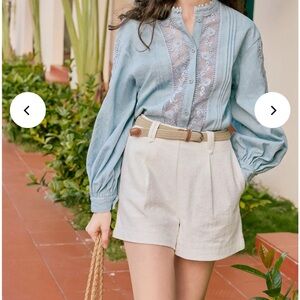 NWT Petite Studio Cream High Waist Women's Shorts